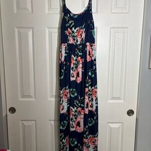 Floral Dress in Navy and Pink